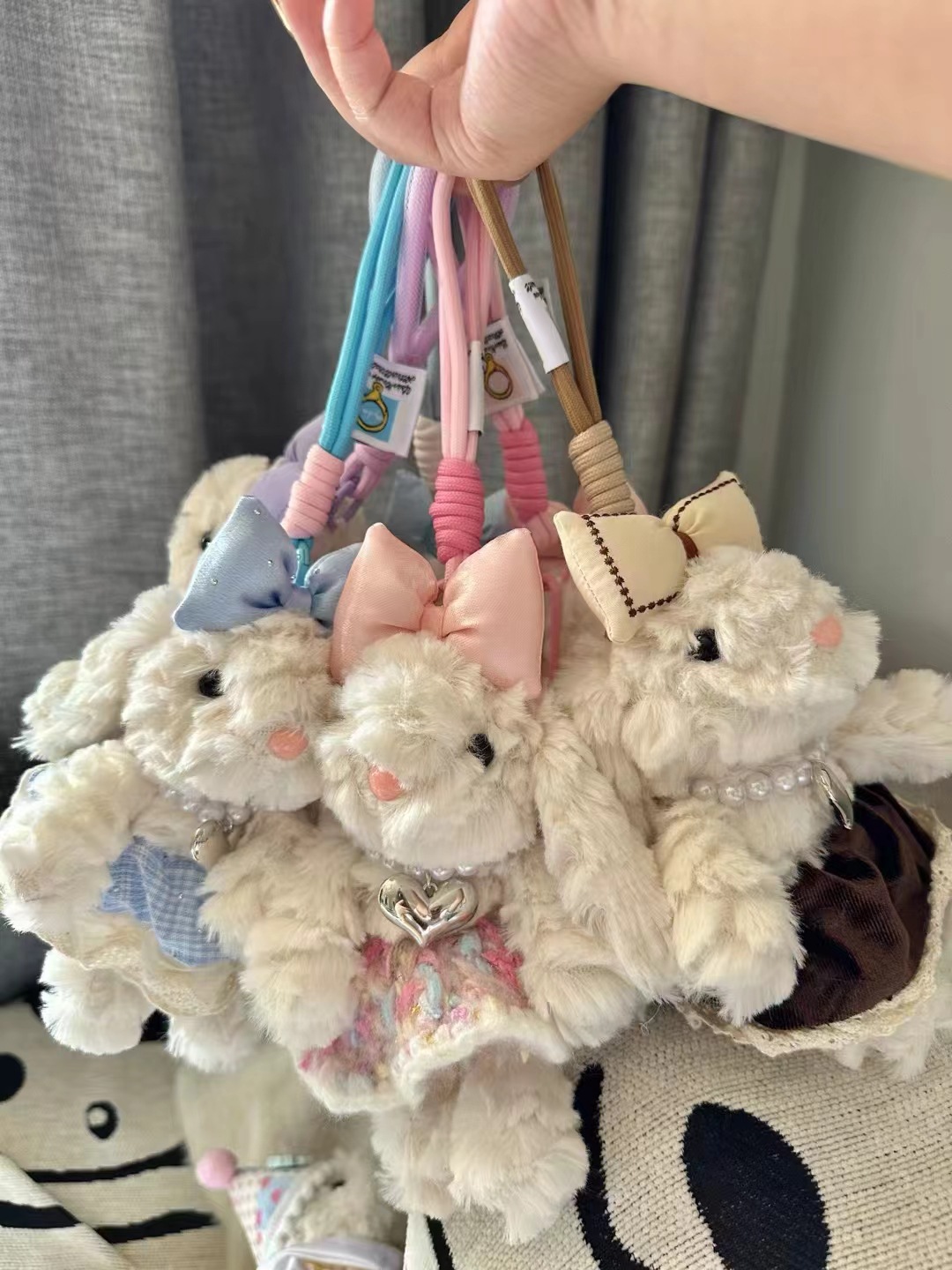 243g Weight Bag Charms Bag Accessories Type 1 Piece Quantity Holiday, Daily Occasion Plush Material Rabbit Pattern Cartoon Style, Cute Style 1 Piece Plush Rabbit Bag Charms 8