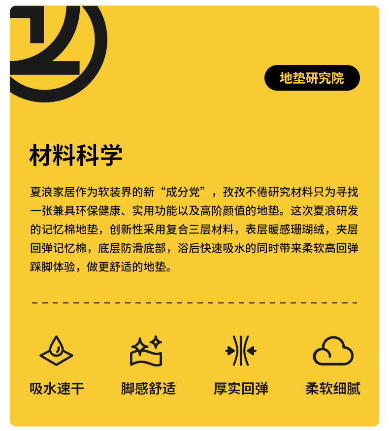 鹅卵石头纹地垫记忆棉卫生间浴室吸水门口脚垫防滑垫地毯详情2