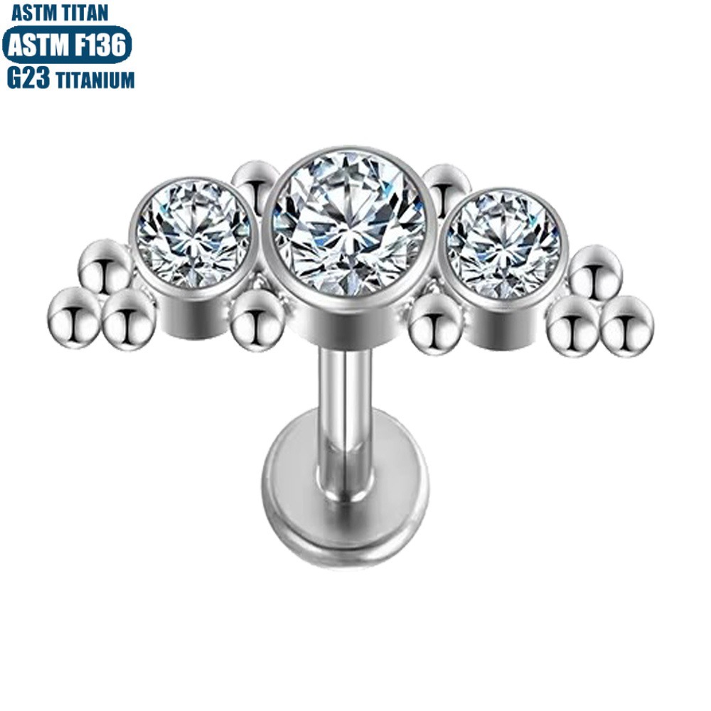 Pointed titanium steel lip stud product view