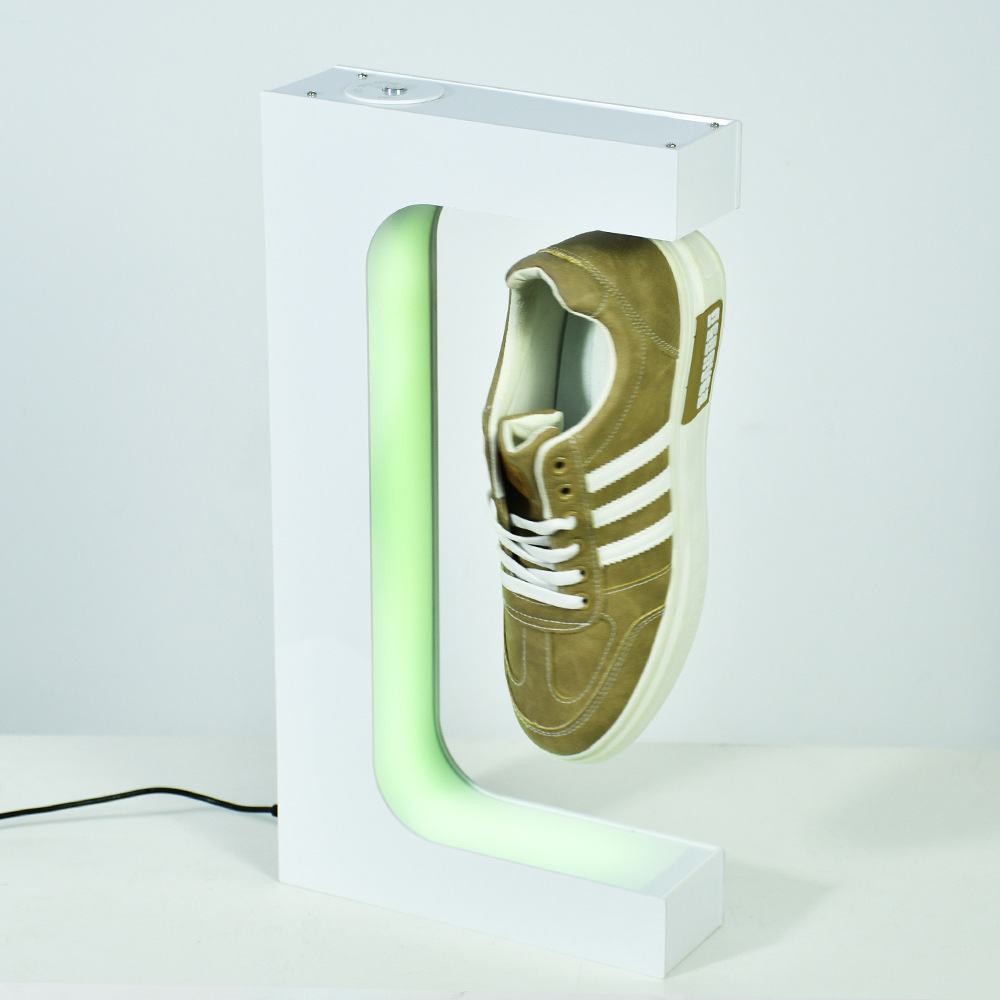 Soporte de Exhibición Giratorio con Levitación Magnética para Zapatos, de Acrílico, con Luz LED, para Comercio