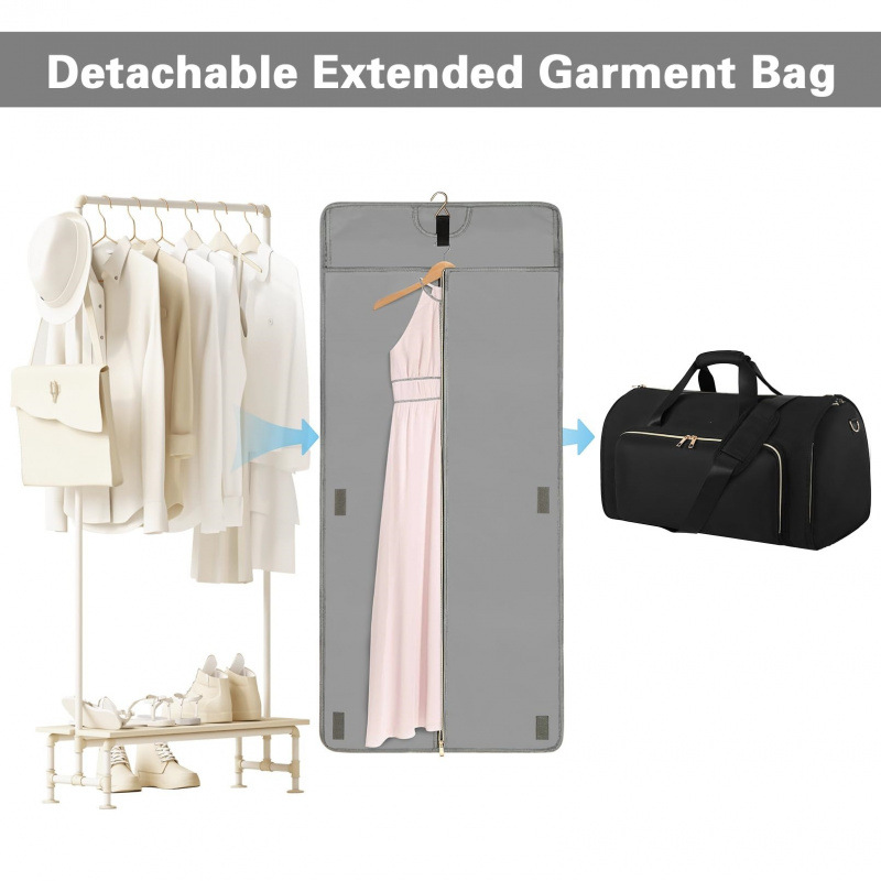 Spot Amazon bolsa de traje de viaje bolsa de ropa convertible bolsa de ropa de almacenamiento plegable resistente al desgaste mochila girable