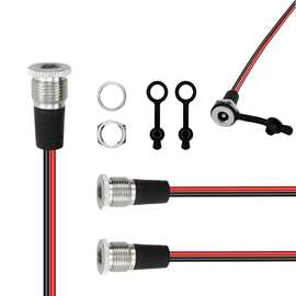 直流电源插孔插座带防水插座5.5*2.1mm带线金属大电流10A