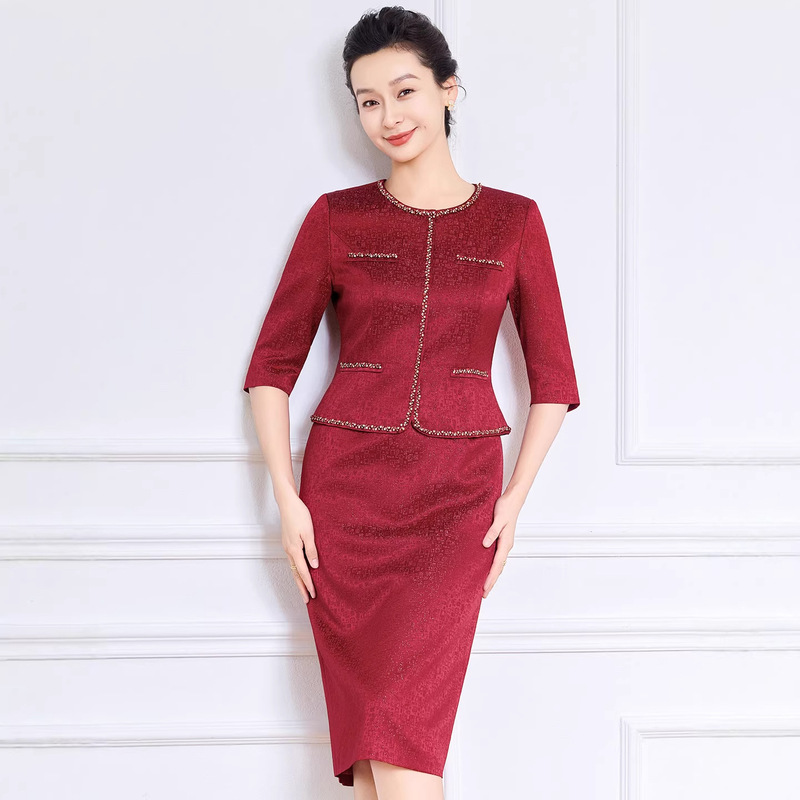 Elegant Two-Piece Dress for Mother-In-Law, Wedding Dress for Mother, Spring and Summer Banquet Attire, Elegant Dress for Toasting Elegant Two-Piece Dress for Mother-In-Law, Wedding Dress for Mother, Spring and Summer Banquet Attire, Elegant Dress for Toasting