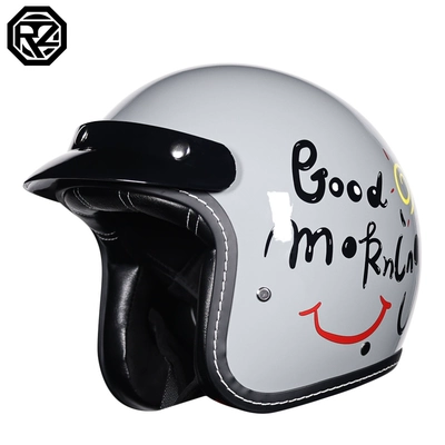 men's and women's 3C certification 3/4 Motosiklet dəbilqələri - m-cement-gray-morning