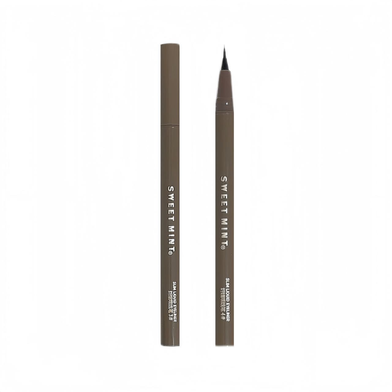 Sweetmint delineador de ojos extremadamente fino hembra no fácil de manchas lápiz de ojos marrón negro párpado abajo para maquillaje novato