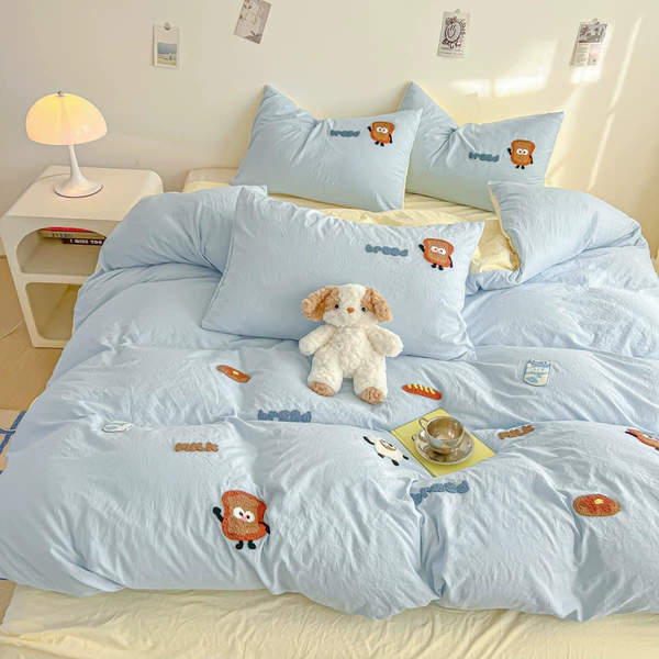 Bread Master-Milk blue and yellow [super soft washed cotton/soft, skin-friendly and non-pilling]