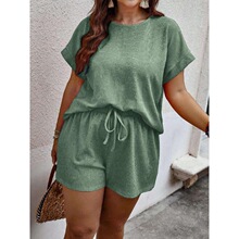 Y 10669 Oversized T-Shirt Shorts Set ���e���b �W���羳