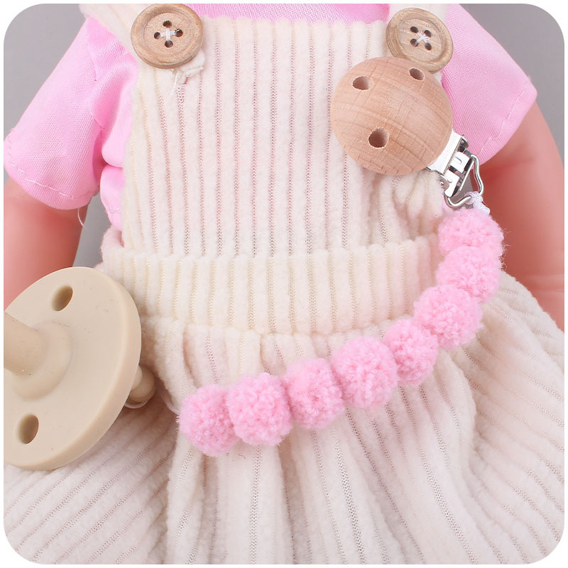 Suministros para bebés Bola de piel juguete mordedor DIY bebé creativo Cadena de chupete cadena anti-caída Amazon AliExpress