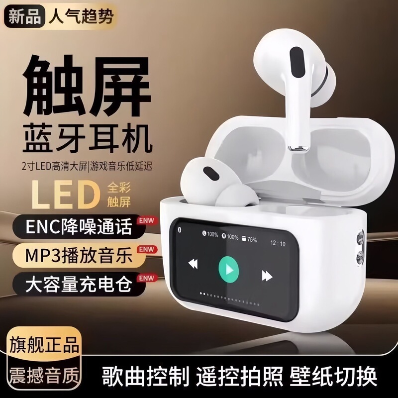 跨境A9Pro彩屏无线蓝牙耳机ANC ENC降噪超长续航|undefined