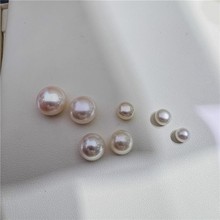 厂家批发天然淡水珍珠馒头圆裸珠散珠强光媲美海水白亮强光饰品搭