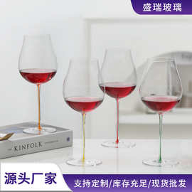 厂家直供收腰红酒杯人工吹制玻璃杯酒店餐厅无铅水晶家用酒杯轻奢