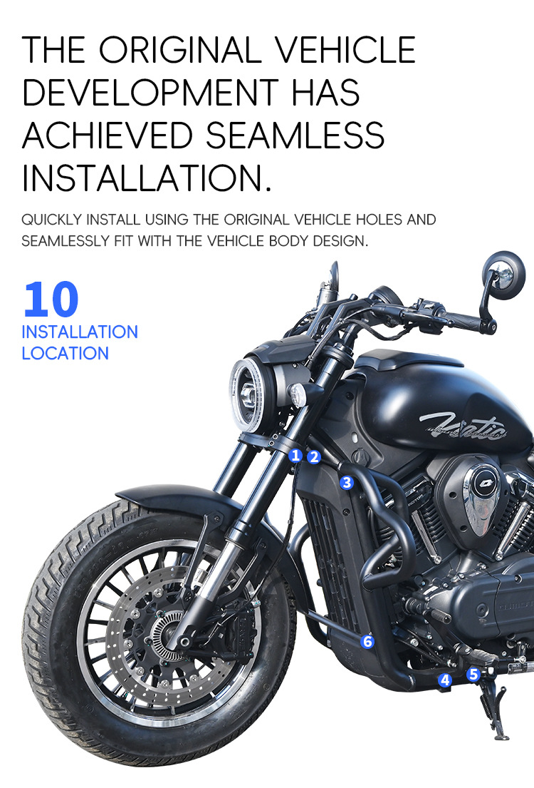 Suitable for Qianjiang Flash 600V2 crash bars, anti-fall bumpers, anti-collision foldable backrest, rear rack, quick-release side bags, and modification