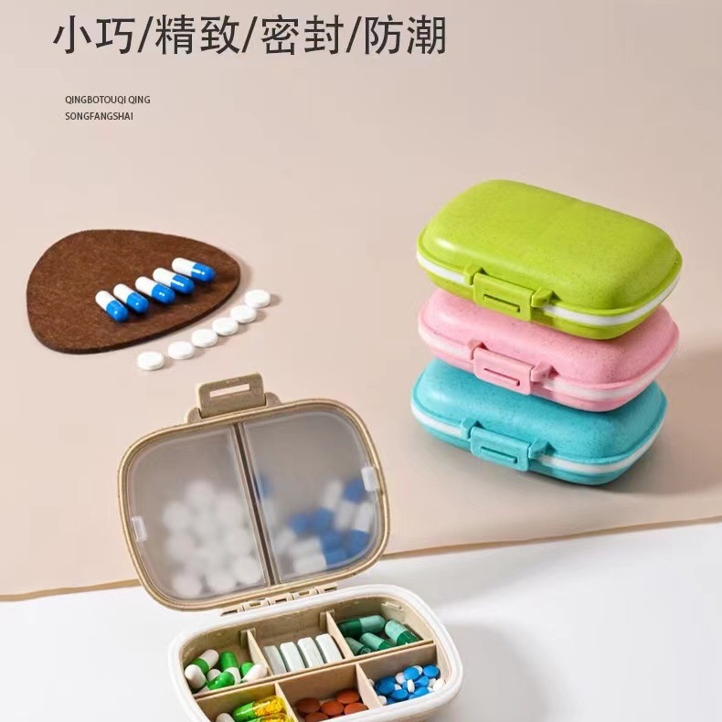 Pastillero Semanal, 8 Compartimentos, Mini, Sellado