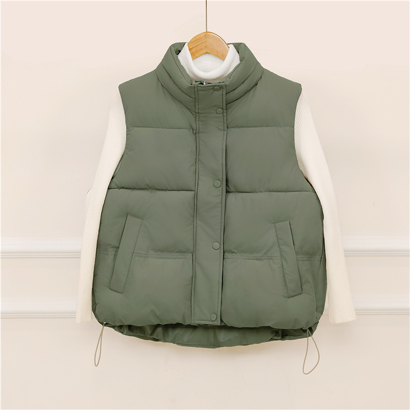 Chaleco de plumón de algodón para mujeres en el otoño y invierno de 2025 nuevo estilo coreano suelto y grueso chaleco de abrazadera sin mangas