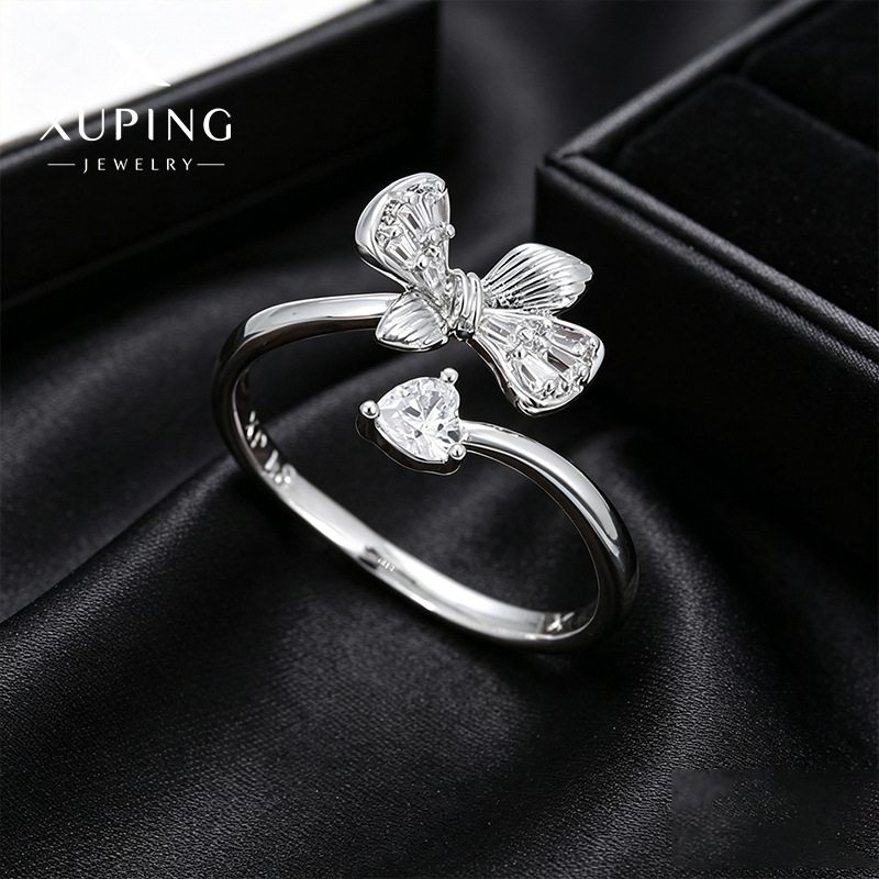 Xuping temperamento simple abierto anillo mariposa elegante dulce estilo japonés y coreano anillo de novia joyas de aleación de cobre al por mayor