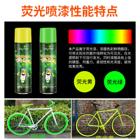 Fluorescent Spray Paint Self-Spray Yellow Luminous Super Bright Reflective Paint Metal Road Traffic Sign Marking Paint Manufacturer