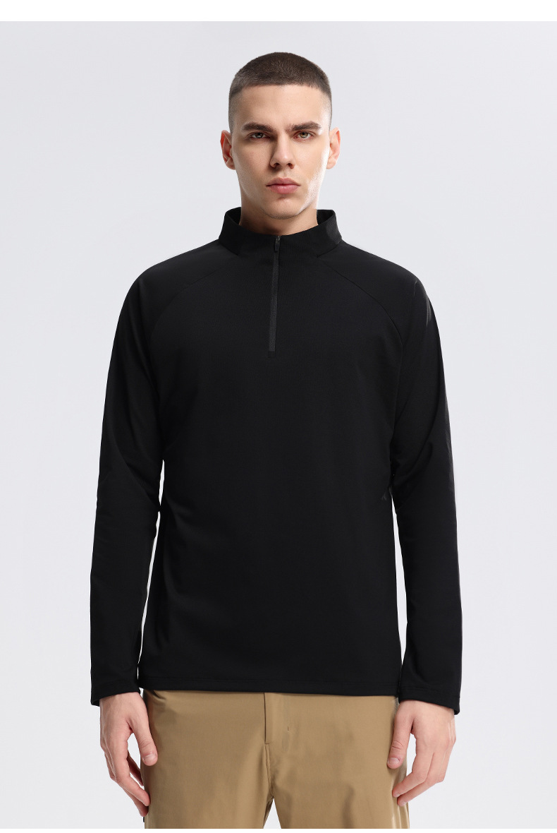Men's Semi-zipper Sports Quick-drying Sweater Stand-up Collar Fitness Suit_voghion.com