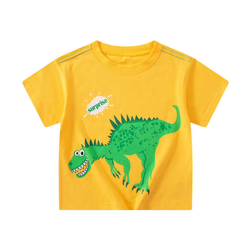 Ropa de moda infantil de verano de mangas cortas para niños, camisetas de dinosaurios para bebés varones, ropa de chatarra, nueva fuente de productos en una pieza