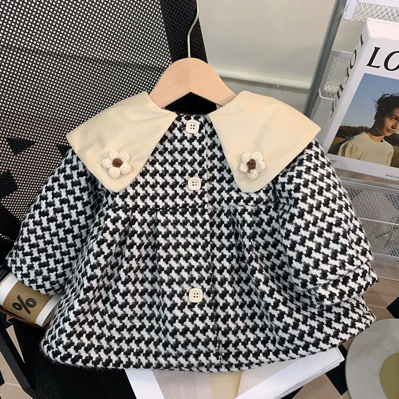 Children's warm woolen demi-season down jacket girl's, children's clothing, Korean style