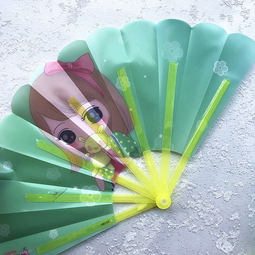 Timeless Boys Wang Yibo Star Aroma Plastic Folding Fan Summer Cool Portable Fan