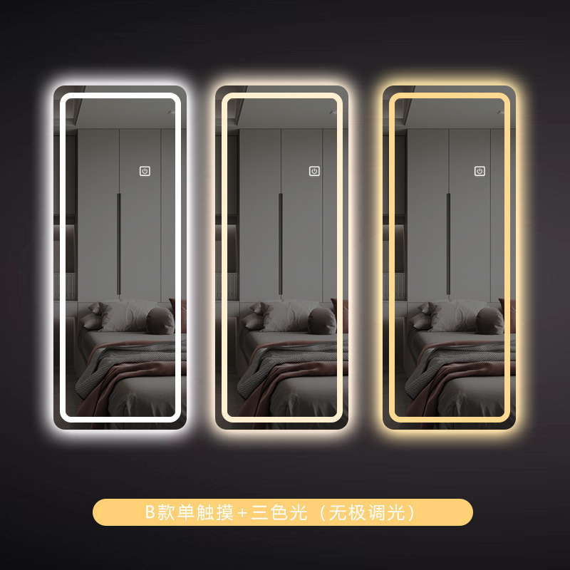 Espejo de pared de lujo ligero, espejo de cuerpo completo, espejo LED luminoso inteligente, espejo de prueba de inducción con luz, espejo de puerta de entrada doméstica image 15