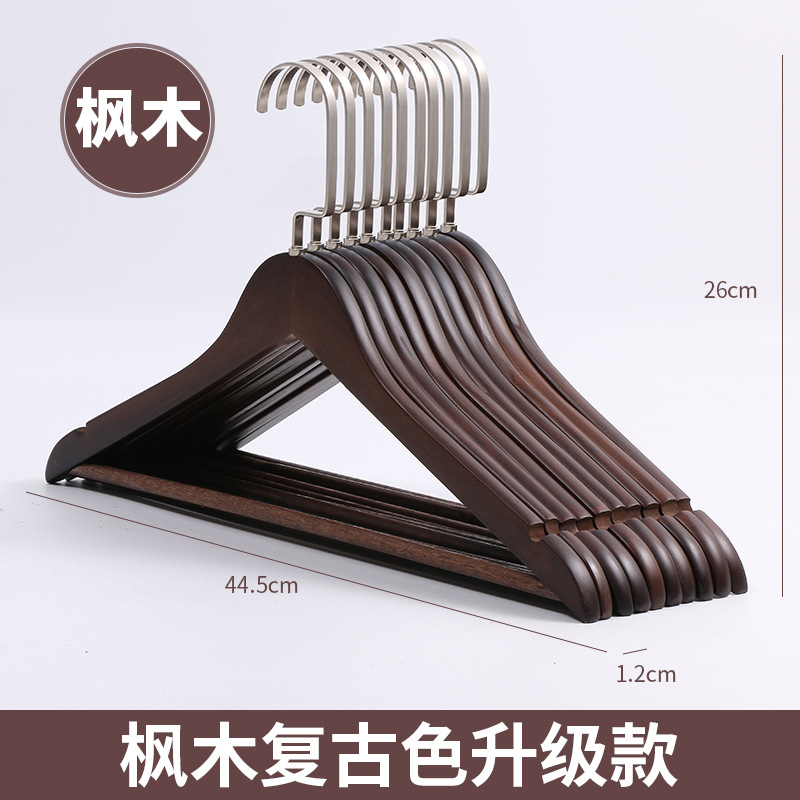 Percha de madera maciza, tendedero de madera, percha que no deja marcas, percha para tienda de ropa, perchero vintage antideslizante, perchero para pantalones al por mayor