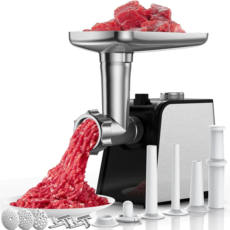 Трансграничная популярная мясорубка для домашнего использования, многофункциональная электрическая колбасница, из нержавеющей стали, бесшумная и с функцией шумоподавления.