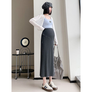 Pregnant Women's Skirt Fashionable Spring and Spring All-match High-grade High-grade High-grade High-grade Pregnant Women's Trendy Mother's Age-reducing Abdomen-supporting Skirt