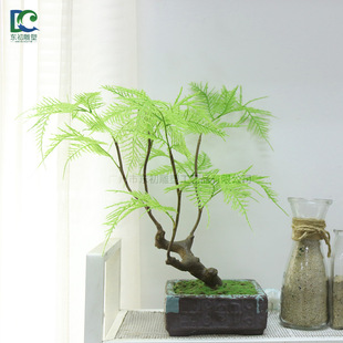 Wholesale New artificial bamboo furniture living room decoration green plant Office artificial green plant fake green plant