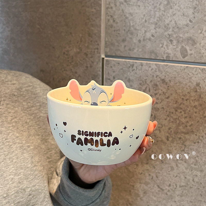 New Arrival Light Luxury Stiezai Ceramic Bowl Cute Tableware High Beauty Value Cartoon Home Creative Rice Bowl Birthday Gift