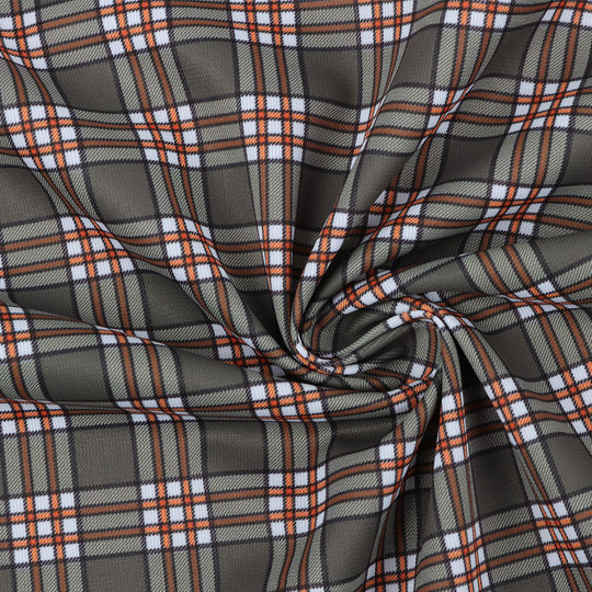 Spot new men's business plaid shirt fabric knitted Plaid digital printed knitted fabric