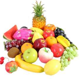 仿真水果摆件假苹果葡萄串香蕉泡沫模型拍摄道具蔬菜串装饰品教具