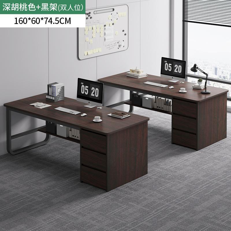 [결합팩] 더블테이블 블랙월넛 블랙프레임 160*60