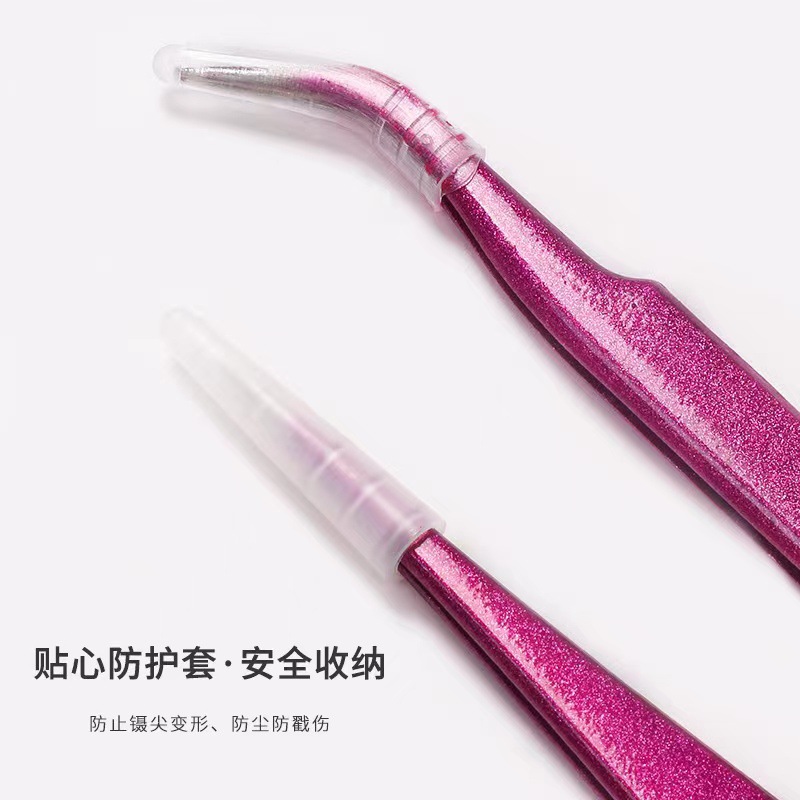 Suministro directo transfronterizo arte de uñas galvanoplastia de precisión de acero inoxidable Rosa Roja pinzas puntiagudas codo clip diamante arte de uñas pinzas antiestáticas