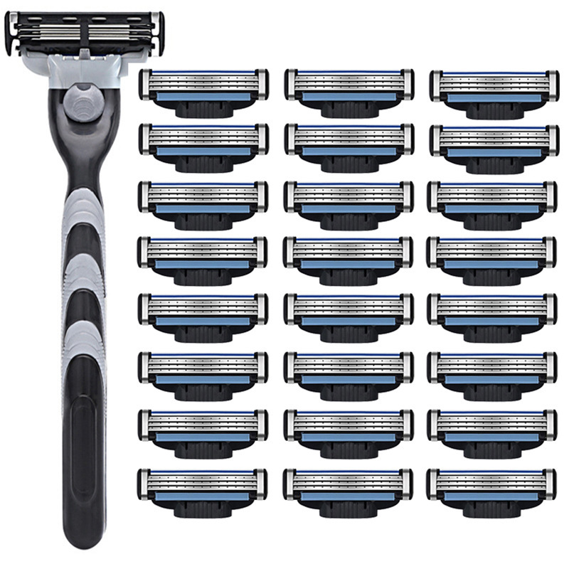 German Manual Razor Blades Mach3 Universal Compatible Three-Layer Razor Manual Razor Head for Middle-Aged and Elderly People German Manual Razor Blades Mach3 Universal Compatible Three-Layer Razor Manual Razor Head for Middle-Aged and Elderly People