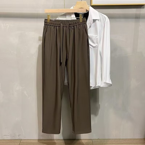 Straight western pants, men's pendulous feeling, spring and autumn ins, fashion brand, high street floor pants, loose all-matching, wide-leg casual pants
