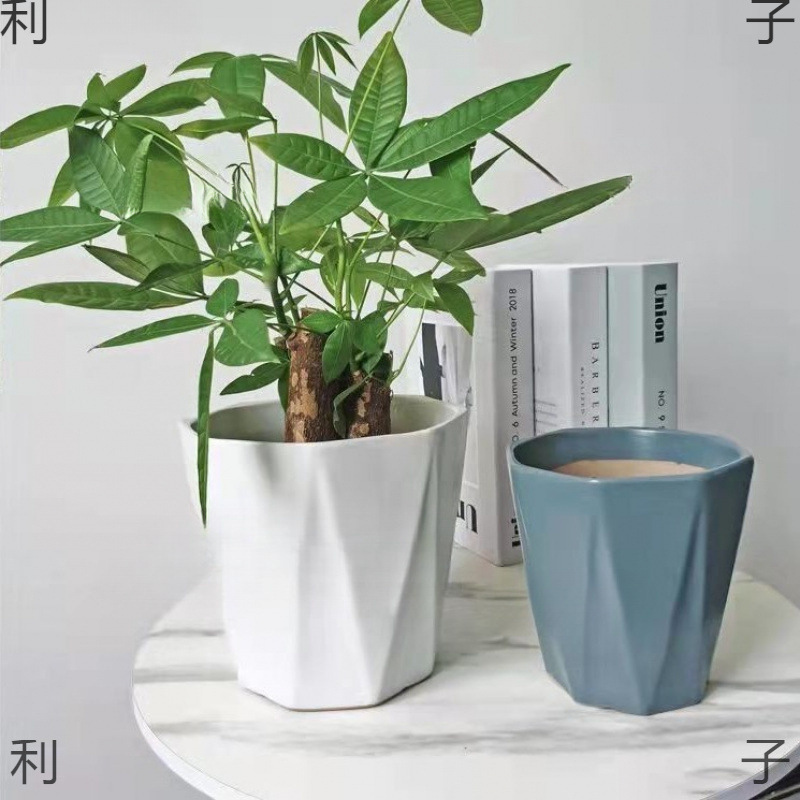 Large Tiger Orchid Tree Office Flower Pot Ceramic Orchid Floor-Standing Simple Large Flower Pot Money Tree Pothos