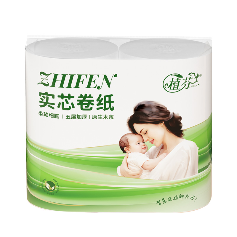 Zhifen Roll Paper Mother and Infant 5-layer Thickened Flexible Skin Women and Infants Apply Coreless Toilet Paper Imported Wood Pulp 125g * 2 Roll