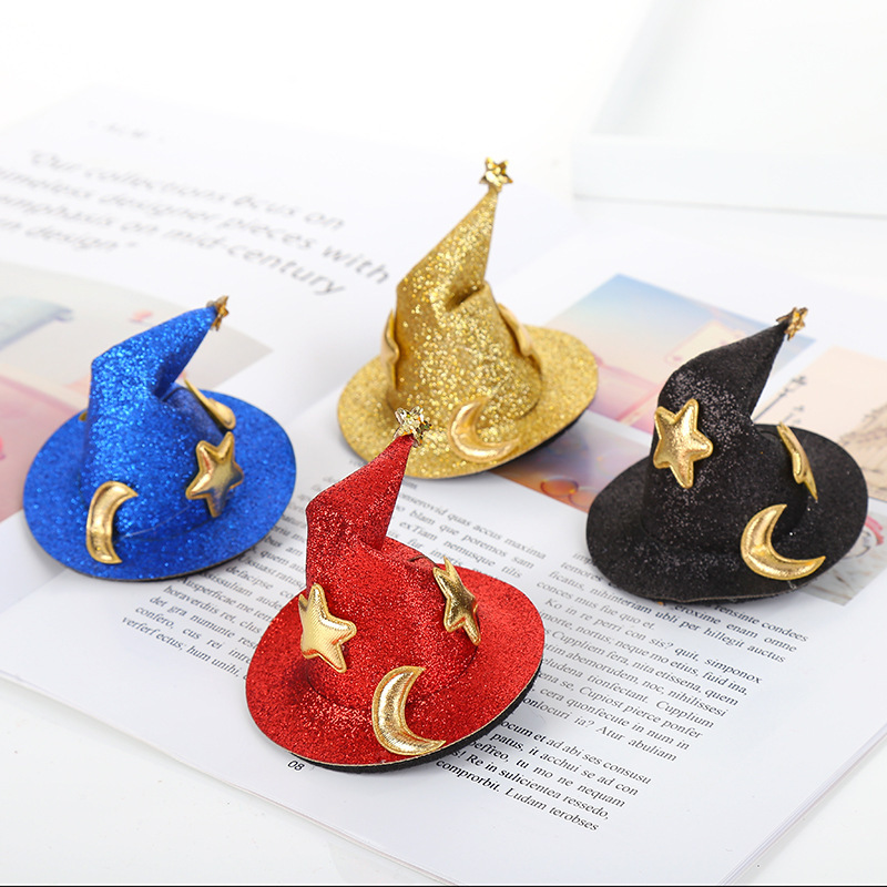 Halloween Curved Hat Hairpin Performance Party Top Hat Props DIY Witch Hat Small Pointed Hat Blank Hair Accessories Wholesale