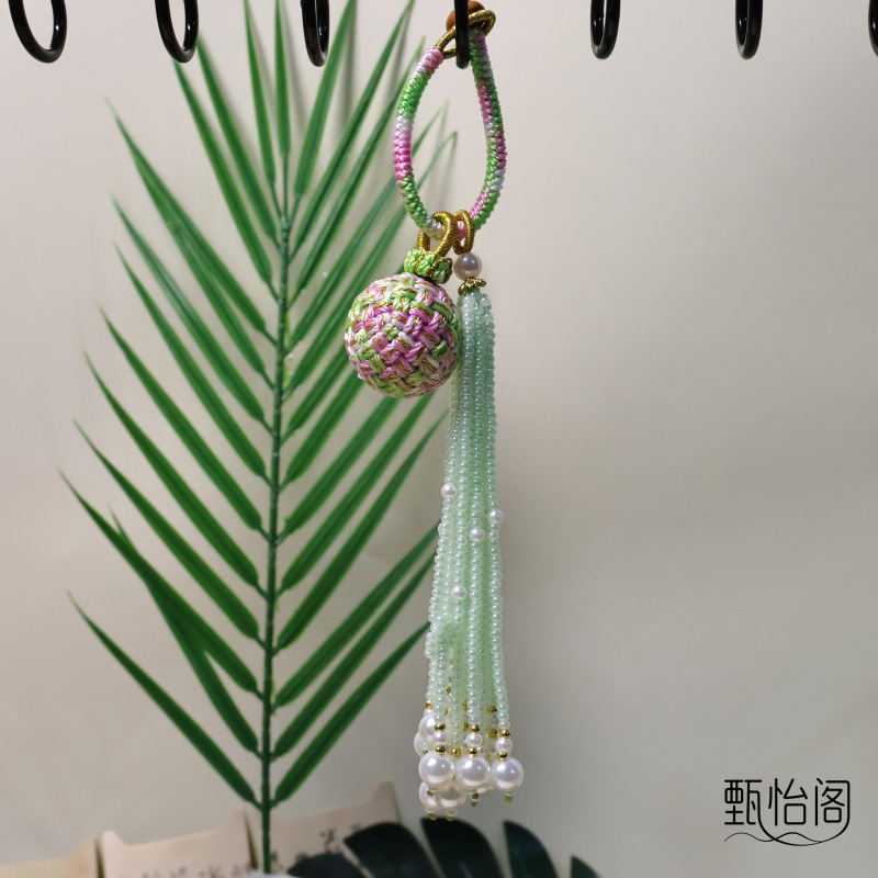 新款手工编织有球必应转运球包挂饰品挂件包挂流苏DIY时尚潮流|undefined