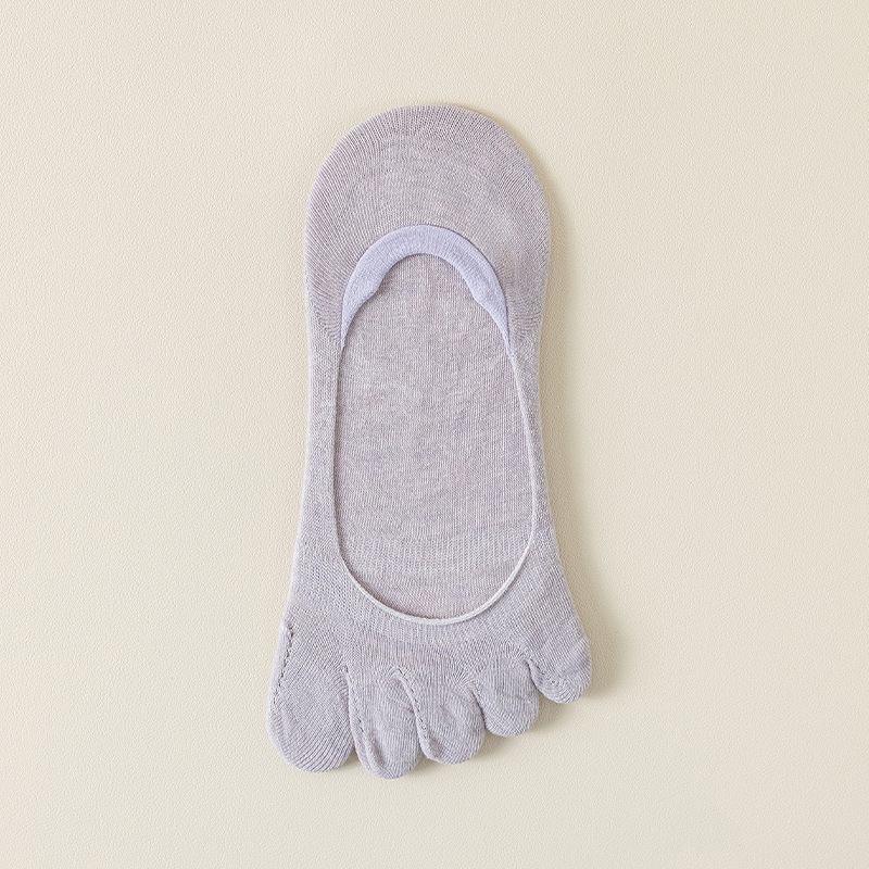 Calcetines de cinco dedos para mujeres de verano delgado botón de calcetines antideslizantes de verano superficial invisibles calcetines de algodón sin hueso