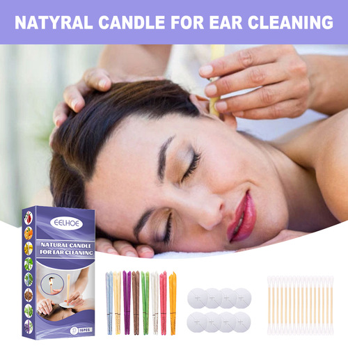 Relaxing Aromatherapy Ear Candle, Stress Relief, Tinnitus, Ear Cleansing Care with Plug, Multi-Colored Ear Candle Set