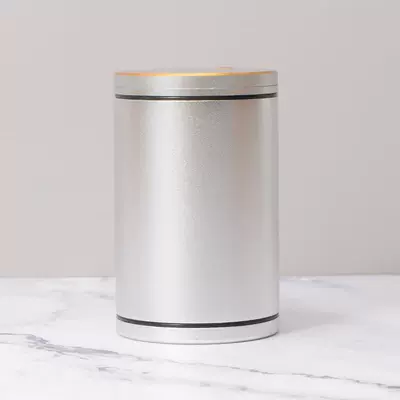 Car ashtray – Household Large Ashtray with - small-size-68-diameter-height-110-solid-color-side-pushsilver-standard