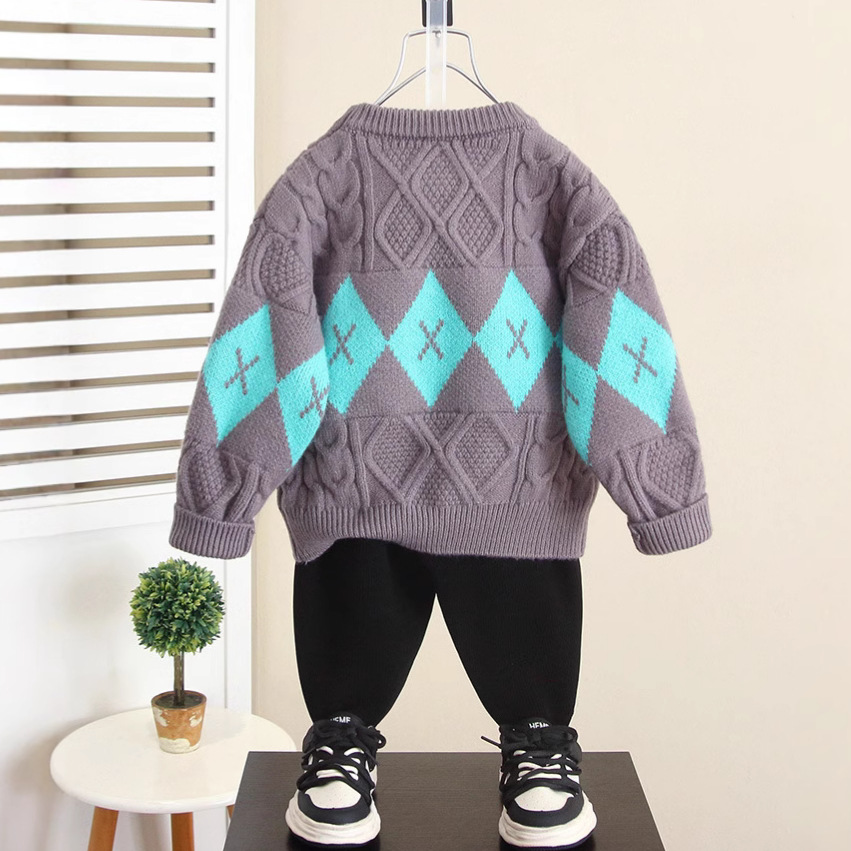 6532 suéter niño invierno casual top 2024 nuevo suéter bebé otoño e invierno suéter de punto para niños