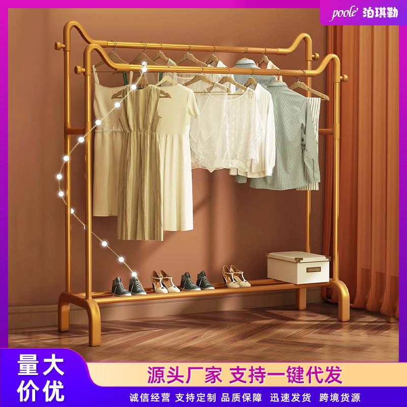 Tendedero piso a techo dormitorio doméstico colgar ropa plegable dormitorio interior simple almacenamiento móvil secado al sol perchero