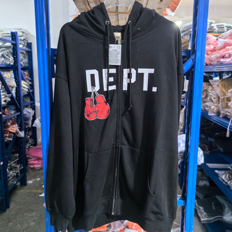 GALLERY DEPT HIP HOP HOODIE 24FW Boxing Gloves Printed Cardigan Sweatshirt Zip Coat