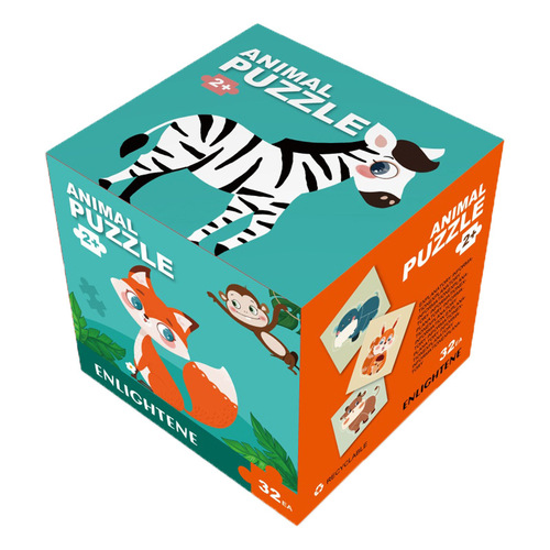 Haoqi Star Children's Early Education Puzzle Cute Animal Paper Puzzle for 0-6 Year Old Kindergarten Babies Early Education Intelligence