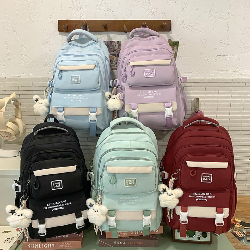 Mochila escolar de nuevo estilo para mujer, mochila para estudiantes de secundaria de alto valor, mochila de varios compartimentos para estudiantes de primaria y secundaria de alta calidad