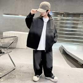 男童春季运动休闲套装2026新款中大童帅气卫衣运动服两件套