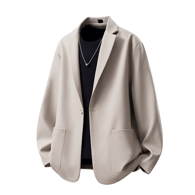 High-end men's casual blazer with a cool, casual look, loose silhouette, trendy outfit, solid color, fashionable business style High-end men's casual blazer with a cool, casual look, loose silhouette, trendy outfit, solid color, fashionable business style